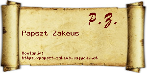 Papszt Zakeus névjegykártya